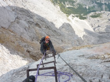 An der physischen Schlüsselstelle der Vollkarspitze