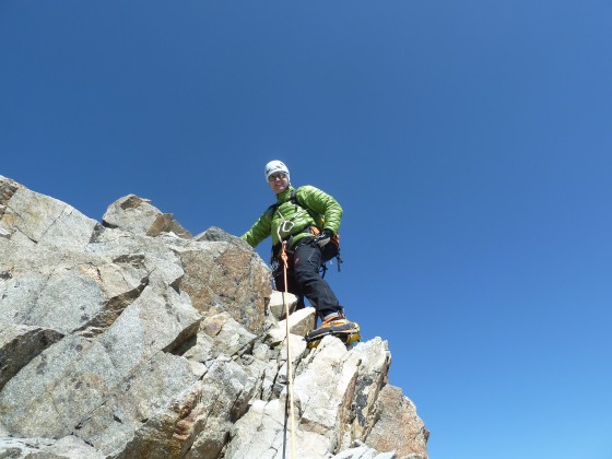Andi im Felsteil zum Pia Bernina